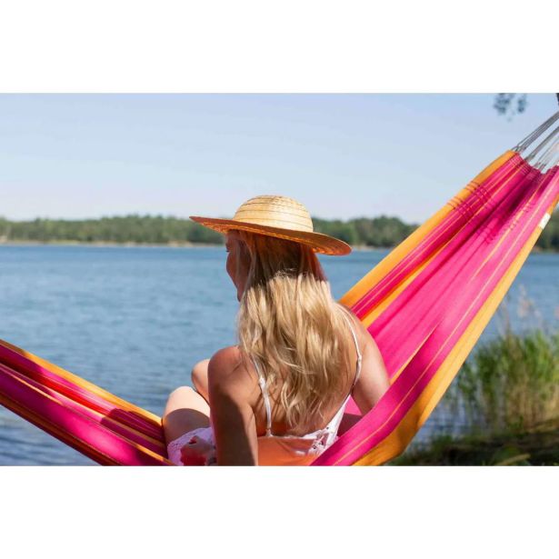 GUGALNA MREŽA AMAZONAS KOMPLET STOJALO KRONOS + VISEČA MREŽA SANTANA PINK