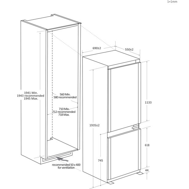 HLADILNIK IN ZAMRZOVALNIK HAIER HBW7719C