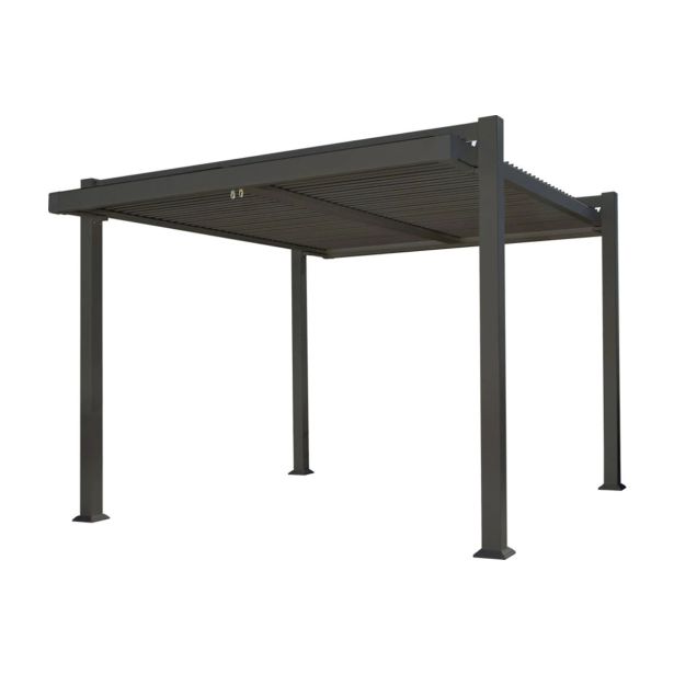 PERGOLA PERSEA EASY FULL ALU MODULARNA STREHA 320X360 TEMNO SIVA