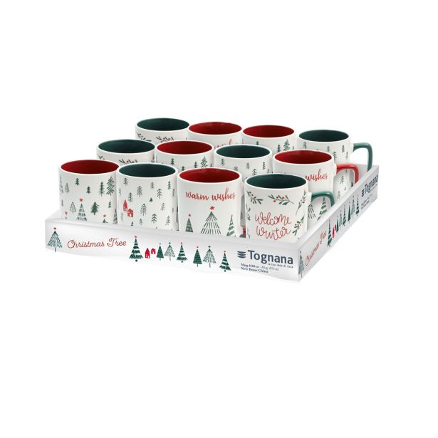 SKODELICA / LONČEK TOGNANA 400 ML NATALE XMAS TREE RAZLIČNI DEKORJI