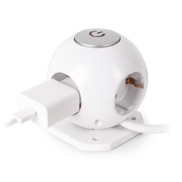 ŠUKO VTIKAČ ENTAC RAZDELILEC S STIKALOM 4X VTIČNICE 1.5M BEL