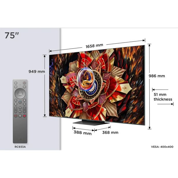 TELEVIZOR TCL 4K QD-MINI LED HDR 75C9K