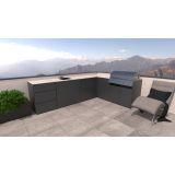 LETNA KUHINJA BELLANO FLORENCE ANTRACITL 3070/2168X634X935 PULT PORCELAN