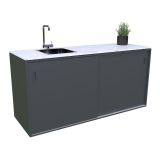 LETNA KUHINJA BELLANO FLORENCE ANTRACITL 3070/2168X634X935 PULT PORCELAN