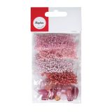 PERLE STEKLENE "MIX", ROZA, 40G