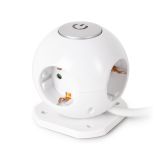 ŠUKO VTIKAČ ENTAC RAZDELILEC S STIKALOM 4X VTIČNICE 1.5M BEL