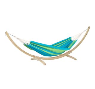 GUGALNA MREŽA AMAZONAS KOMPLET STOJALO KRONOS + VISEČA MREŽA SANTANA ZELE