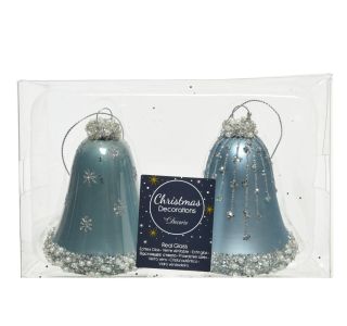 OKRASEK ZA JELKO DECORIS ZVONČEK MODRE BARVE 2/1