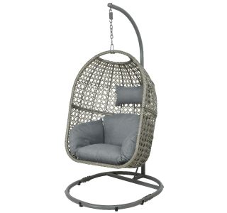 VISEČI VRTNI STOL JAJČEK ROYAN, 95X195 CM, SIV